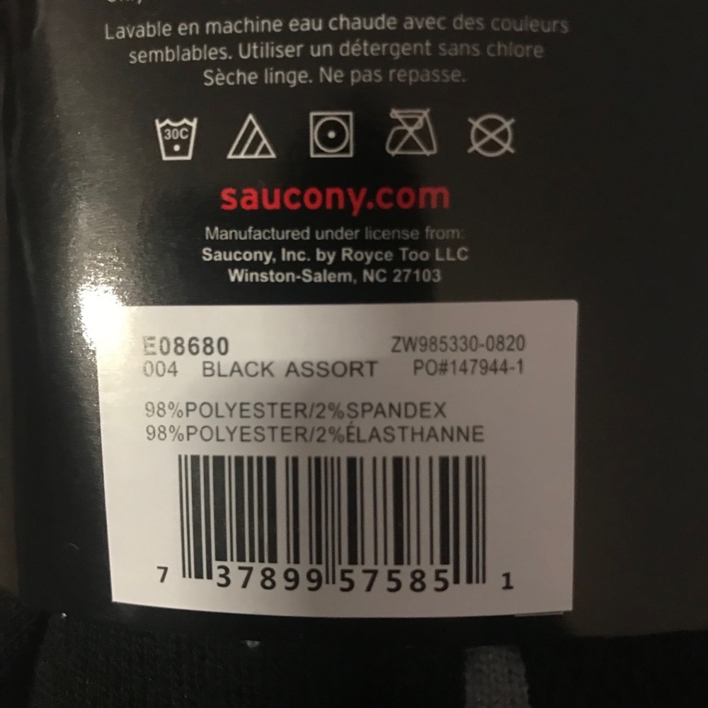 Saucony Men's 6 Pack Performance Socks |Size:8-12 - Picture 8 of 8